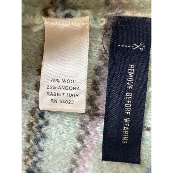 Banana Republic Soft Cozy Angora Wool Blue Pink Plaid Blazer SweaterWomen Medium - Picture 8 of 8